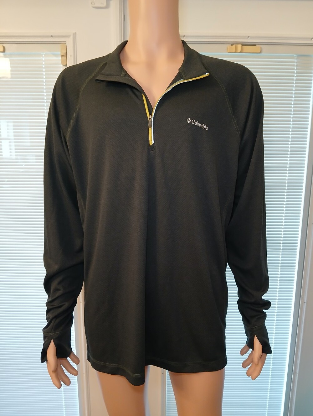 Columbia Men's Black Half-Zip Pullover with Yellow Trim